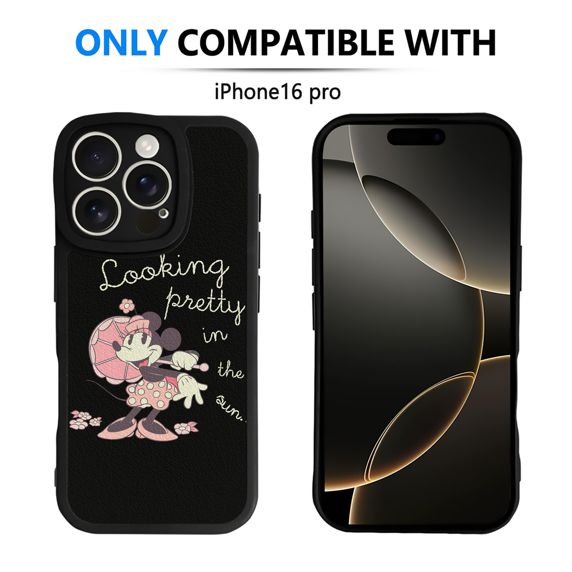 （画像用） ミッキーマウス Mickey Mouse 【iPhone 16シリーズ対応】シリコンスマホケース（レザー調） 材質：シリコン